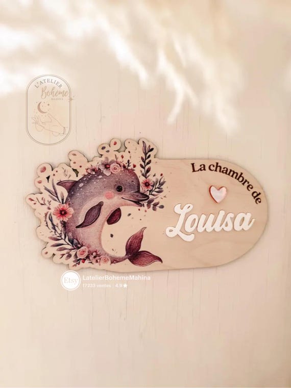 Sticker Chambre Enfant Éléphant avec prénom