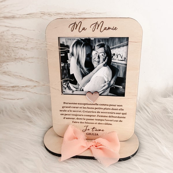 Frame with photo and engraved text for Grandmother's Day, Grandfather's Day, birthday gift, godmother/godfather gift..