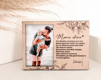 Cadre avec photo et texte gravé pour la fête des grands mères, grands pères, cadeau anniversaire, cadeau marraine/parrain ..