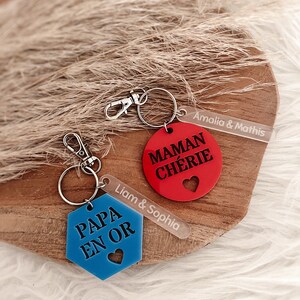 Personalized engraved key ring, mom, dad, family