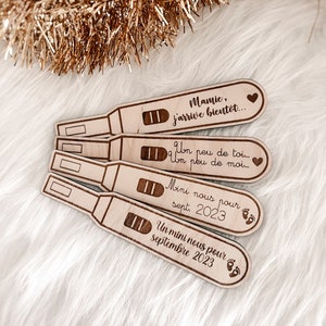 Wooden pregnancy test, personalized pregnancy announcement