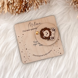 Personalized surprise request for birth announcement, witness, godmother.. ••Wood engraving