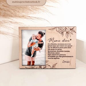 Moldura com foto e texto gravado para Dia da Avó, Dia do Avô, presente de aniversário, presente de madrinha/padrinho..