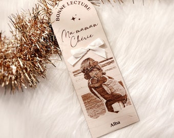 Personalized bookmark portrait engraving grandma, mom, grandmother gift, family gift