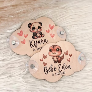 Personalizowany znak Baby On Board Cloud z przyssawką do samochodu