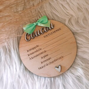 Carte de bienvenue naissance bébé à compléter au stylo bille -  personnalisé