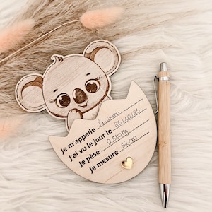 Baby birth welcome card with personalized engraving
