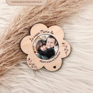 Imán de flores – Día de la abuela personalizado con foto a elegir