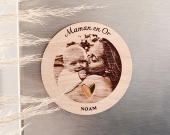 Personalized photo engraving magnet, grandparents, Grandmother's Day, Grandfather's Day