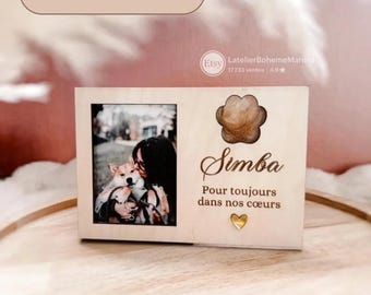 Marco de fotos personalizado para mascotas con pelo – Marco de fotos para perros y gatos – Homenaje a un compañero – Decoración de madera – Regalo de recuerdo
