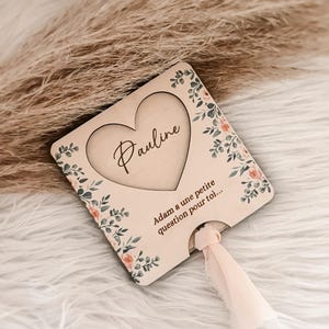 Personalized engraved wooden godmother/godfather request box