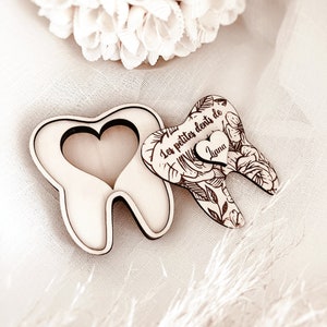Children's milk tooth box with personalized engraving