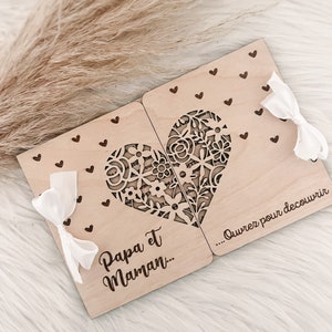 Surprise notebook, personalized text, pregnancy announcement
