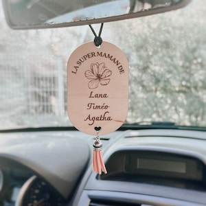 Car jewelry to personalize to hang on the rearview mirror, personalized gift, Mother's Day, mom gift image 1