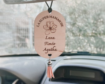 Car jewelry to personalize to hang on the rearview mirror, personalized gift, Mother's Day, mom gift