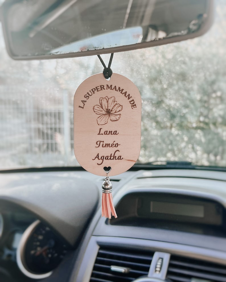 Car jewelry to personalize to hang on the rearview mirror, personalized gift, Mother's Day, mom gift image 1