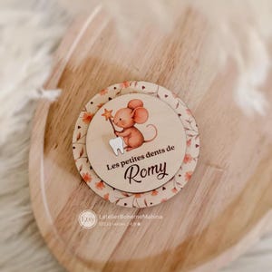 Scatola personalizzata per dentini da latte – scatolina a forma di topolino in legno – ricordo d'infanzia – regalo originale per neonati – dentino da latte