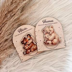 Personalized surprise request for birth announcement, witness, godmother.. ••Engraving