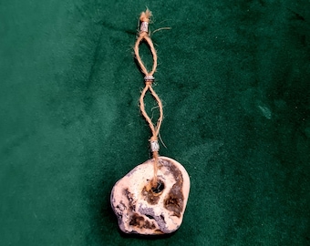 Natural Norfolk Hag Stone Lucky door wall hanger hanging protection Handcrafted Gift