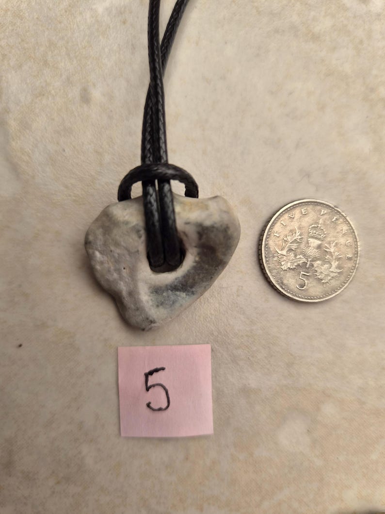Natural Norfolk Hag Stone Lucky Necklace, Handcrafted Gift Number 5