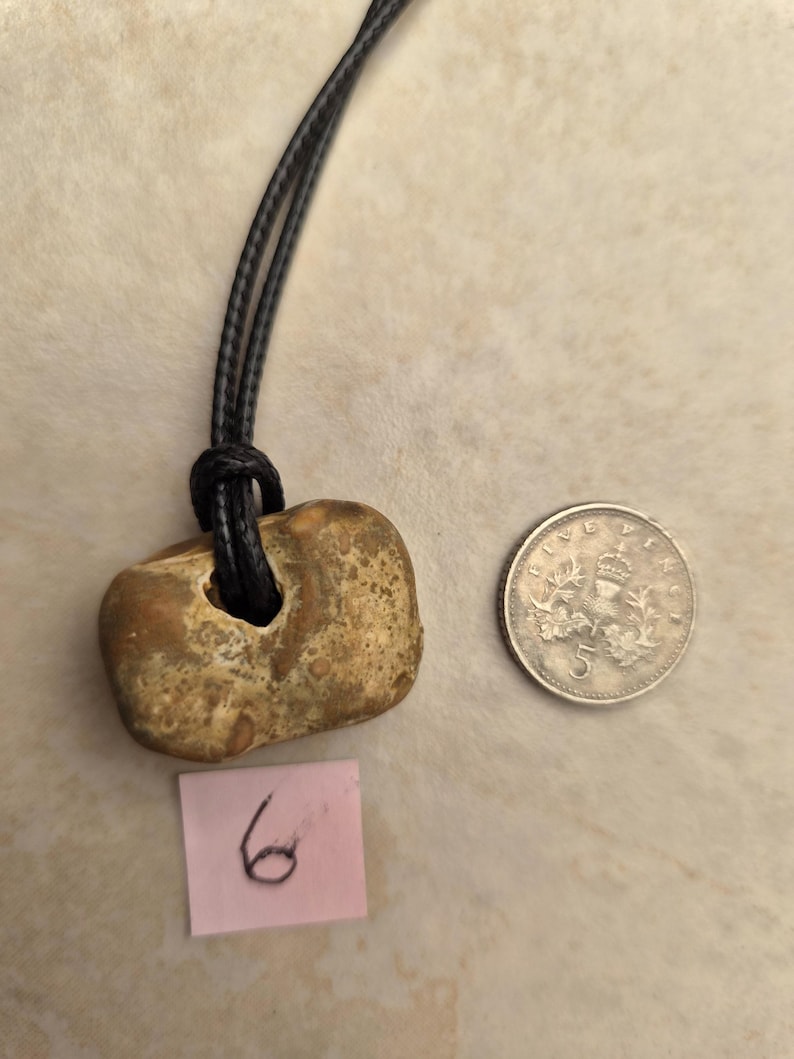 Natural Norfolk Hag Stone Lucky Necklace, Handcrafted Gift Number 6