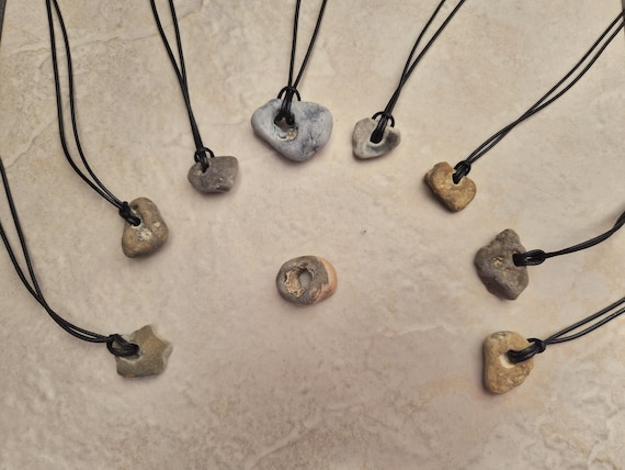 Natural Norfolk Hag Stone Lucky Necklace, Handcrafted Gift