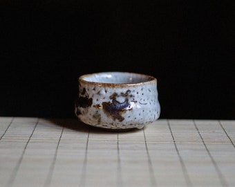 Soda fired, Traditional Sake cup with Shino glaze, Gong-fu cup, Espresso cup, Shot glass, Ceramic Japanese Gongfu Cup, Small teacup, Guinomi