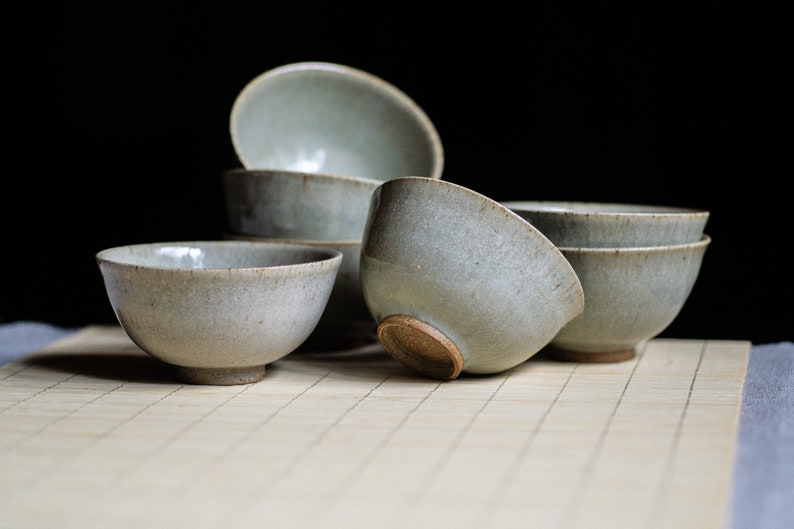 Ceramic Tea Cup with Dolomite glaze, Wide teabowl, coffeecup. Japanese-style handmade teacup, perfect for tea, coffee and spirits. image 3