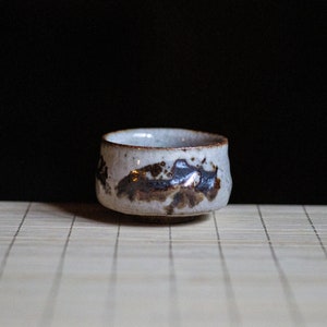 Soda fired, Traditional Sake cup with Shino glaze, Gong-fu cup, Espresso cup, Shot glass, Ceramic Japanese Gongfu Cup, Small teacup, Guinomi image 1