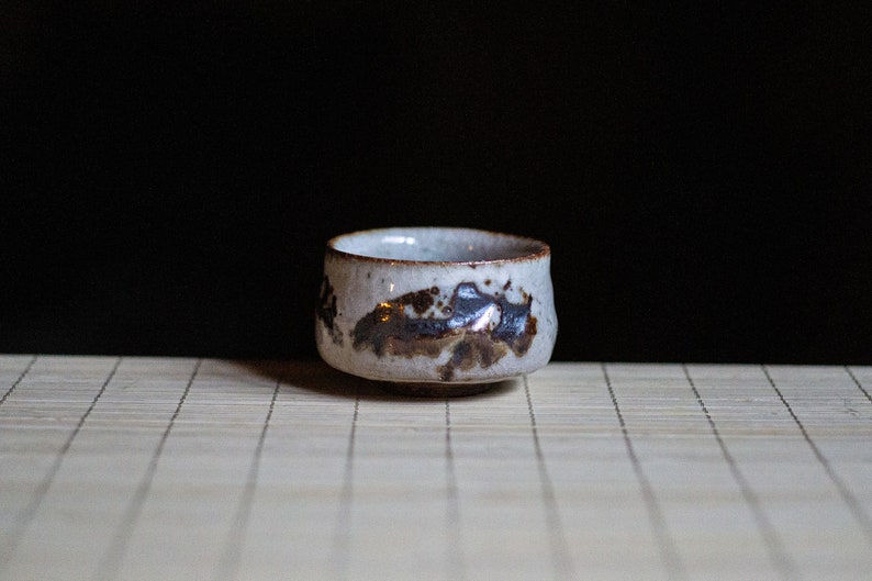 Soda fired, Traditional Sake cup with Shino glaze, Gong-fu cup, Espresso cup, Shot glass, Ceramic Japanese Gongfu Cup, Small teacup, Guinomi image 1