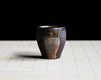Traditional Gong-fu cup with Shino glaze, Sake cup, Ceramic Japanese Cup, Shino Guinomi