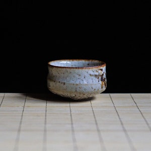 Soda fired, Traditional Sake cup with Shino glaze, Gong-fu cup, Espresso cup, Shot glass, Ceramic Japanese Gongfu Cup, Small teacup, Guinomi image 3