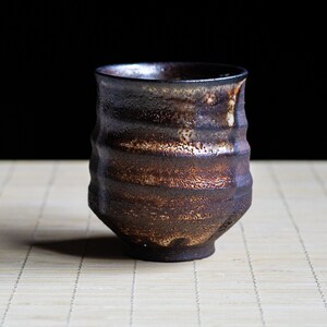 Ceramic Japanese Cup, Shino Yunomi Teacup, Handmade Coffee Cup, Traditional Gong-fu cup, Handcrafted Stoneware Cup image 3
