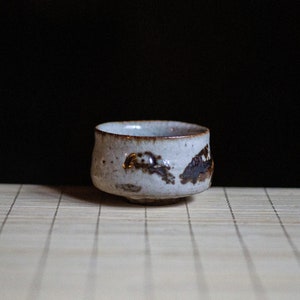 Soda fired, Traditional Sake cup with Shino glaze, Gong-fu cup, Espresso cup, Shot glass, Ceramic Japanese Gongfu Cup, Small teacup, Guinomi image 2