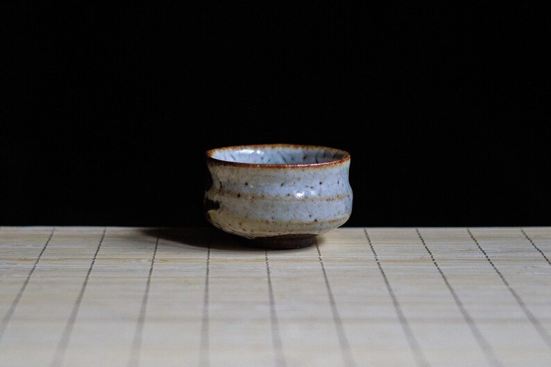 Soda fired, Traditional Sake cup with Shino glaze, Gong-fu cup, Espresso cup, Shot glass, Ceramic Japanese Gongfu Cup, Small teacup, Guinomi image 2