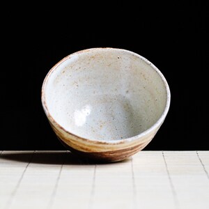 Soda fired, Traditional Guinomi teabowl with Shino glaze, Ceramic Gongfu Cup, Japanese-style handmade teacup, perfect for tea image 5