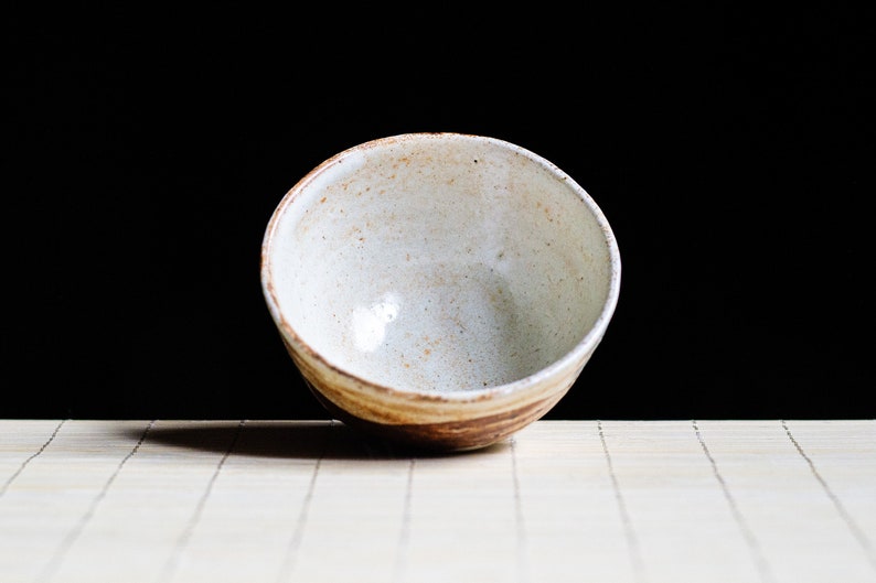 Soda fired, Traditional Guinomi teabowl with Shino glaze, Ceramic Gongfu Cup, Japanese-style handmade teacup, perfect for tea image 5