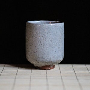 Soda fired Ceramic tea cup, Yunomi with Shino glaze. Japanese-style handmade teacup, perfect for tea, coffee and spirits. image 2