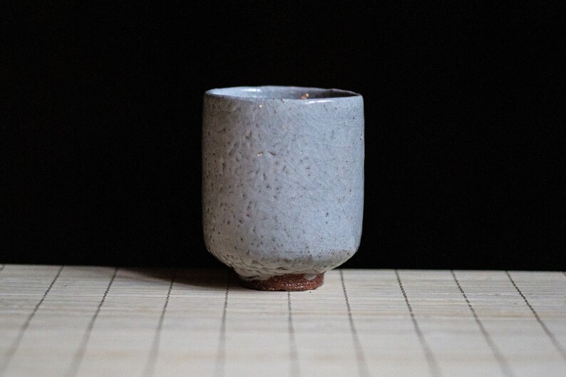 Soda fired Ceramic tea cup, Yunomi with Shino glaze. Japanese-style handmade teacup, perfect for tea, coffee and spirits. image 2