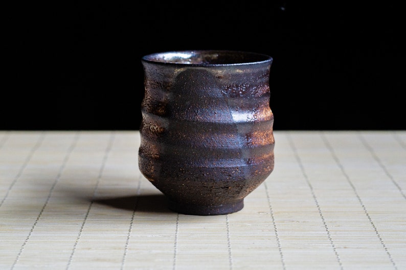 Ceramic Japanese Cup, Shino Yunomi Teacup, Handmade Coffee Cup, Traditional Gong-fu cup, Handcrafted Stoneware Cup image 2