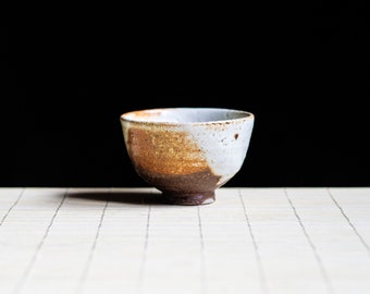 Soda fired, Traditional Gong-fu cup with Shino glaze, Sake cup, Ceramic Japanese Cup, Shino Guinomi