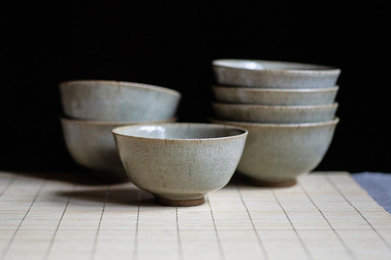 Ceramic Tea Cup with Dolomite glaze, Wide teabowl, coffeecup. Japanese-style handmade teacup, perfect for tea, coffee and spirits. image 1