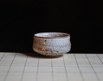 Soda fired, Traditional Sake cup with Shino glaze, Gong-fu cup, Espresso cup, Shot glass, Ceramic Japanese Gongfu Cup, Small teacup, Guinomi