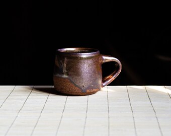 Shino Espresso cup, small stoneware coffee mug, shot glass