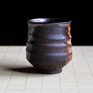 Ceramic Japanese Cup, Shino Yunomi Teacup, Handmade Coffee Cup, Traditional Gong-fu cup, Handcrafted Stoneware Cup image 4