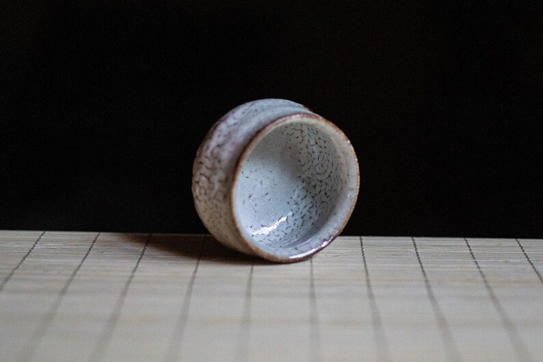 Soda fired, Traditional Sake cup with Shino glaze, Gong-fu cup, Espresso cup, Shot glass, Ceramic Japanese Gongfu Cup, Small teacup, Guinomi image 4