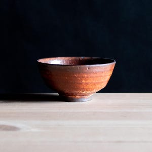 Ceramic Teacup with Shino glaze - Handmade Stoneware Teabowl, Japanese Style Pottery, Tea bowl for green tea, oolong, Simple Gongfu Cup