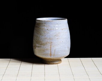 Ceramic Japanese Cup, Shino Yunomi Teacup, Handmade Coffee Cup, Traditional Gong-fu cup, Handcrafted Stoneware Cup