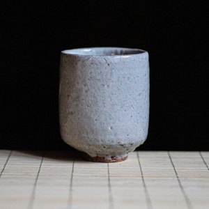 Soda fired Ceramic tea cup, Yunomi with Shino glaze. Japanese-style handmade teacup, perfect for tea, coffee and spirits. image 1