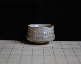 Soda fired, Traditional Sake cup with Shino glaze, Gong-fu cup, Espresso cup, Shot glass, Ceramic Japanese Gongfu Cup, Small teacup, Guinomi